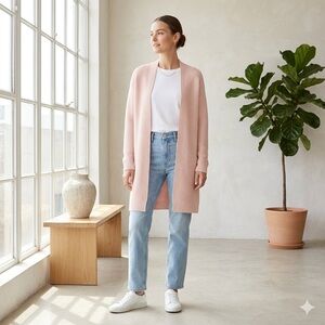 Gap blush powder pink long merino cardigan sweater - size Medium (M)